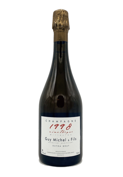 Bottiglia di Champagne Extra Brut Vinothèque Millesime 1998 di Guy Michel et Fils