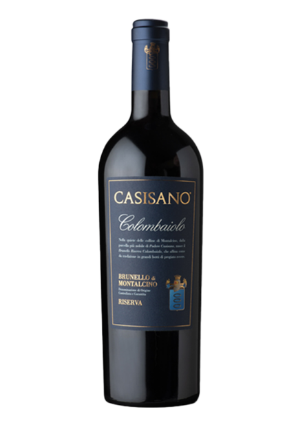 Bottiglia di Casisano Colombaiolo Brunello di Montalcino Riserva.