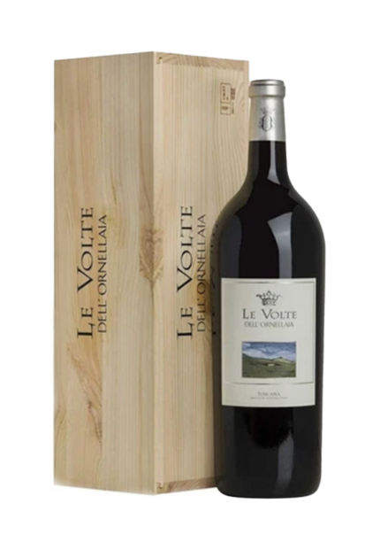 Bottiglia di Toscana Rosso IGT Le Volte dell'Ornellaia 2021 Magnum in cassa di legno