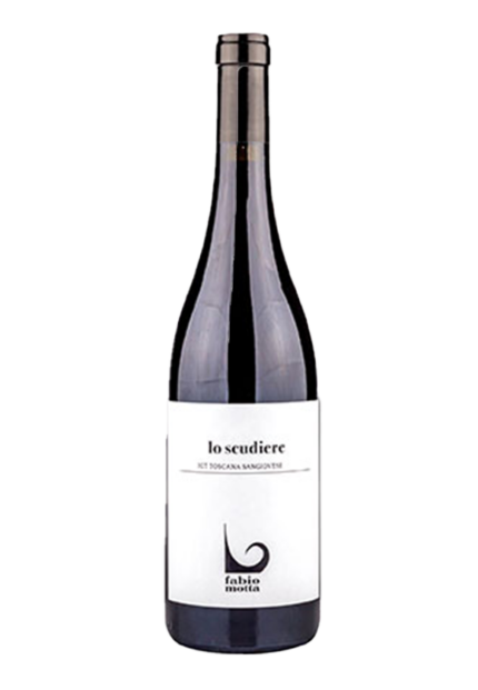 Bottiglia di Lo Scudiere IGT Toscana Sangiovese di Fabio Motta.