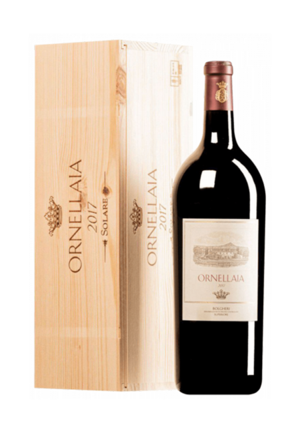 Bottiglia di Bolgheri Rosso Superiore Ornellaia 2017 in cassetta di legno
