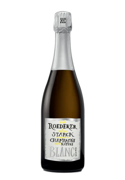 Bottiglia di Champagne Brut Nature Philippe Starck Millésime 2015 di Louis Roederer
