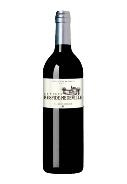 Bottiglia di Graves Rouge Château Respide-Medeville 2020 su sfondo neutro